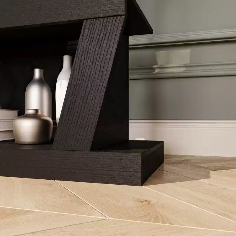 Famapy Étagère ouverte Étagère décorative Forme unique Rangement multifonctionnel Noir