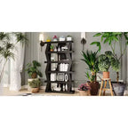 Famapy Étagère ouverte Étagère décorative Forme unique Rangement multifonctionnel Noir