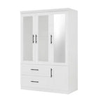 Armoire Keloyid en bois blanc de 120 cm avec 2 tiroirs et 4 portes