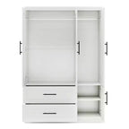 Armoire Keloyid en bois blanc de 120 cm avec 2 tiroirs et 4 portes