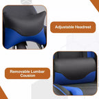BestMassage Fauteuil de bureau gamer Racing avec fonction massage, soutien lombaire, en cuir PU pour adulte