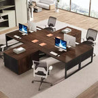 Bureau de direction en L Lantine de 63 pouces, grand bureau d'ordinateur moderne avec caisson de classement mobile pour bureau à domicile
