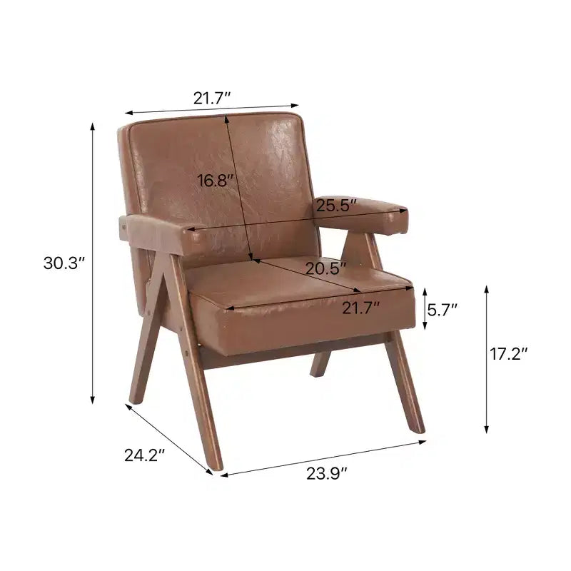Chaise en bois rembourrée GDFStudio Merry avec accoudoirs