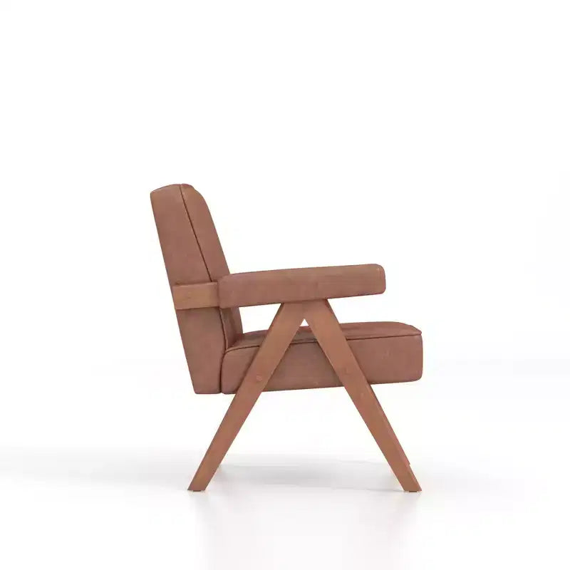 Chaise en bois rembourrée GDFStudio Merry avec accoudoirs