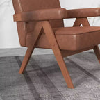 Chaise en bois rembourrée GDFStudio Merry avec accoudoirs