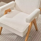 Chaise en bois rembourrée GDFStudio Merry avec accoudoirs