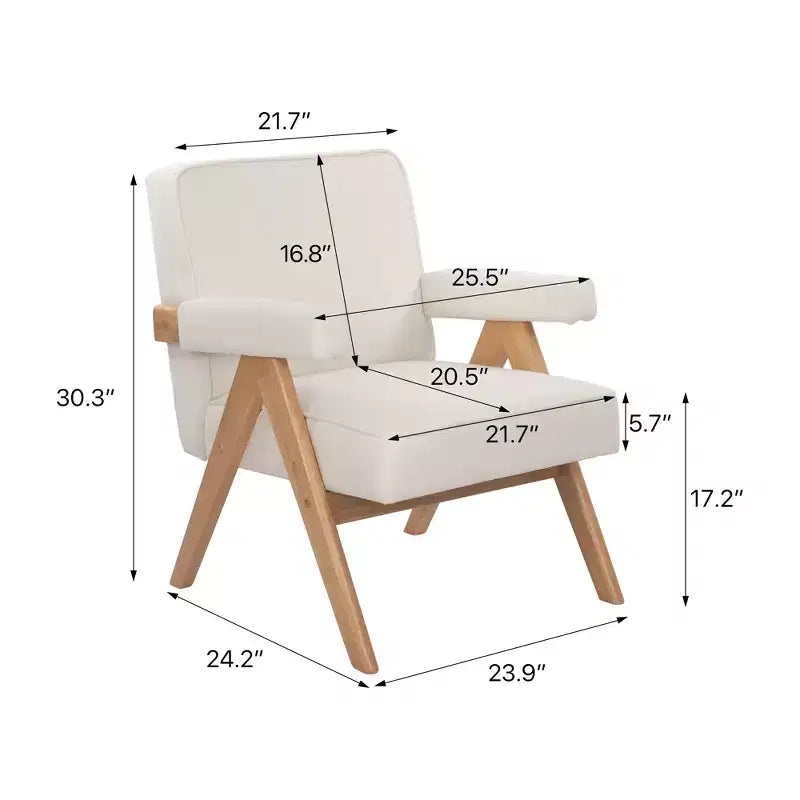 Chaise en bois rembourrée GDFStudio Merry avec accoudoirs