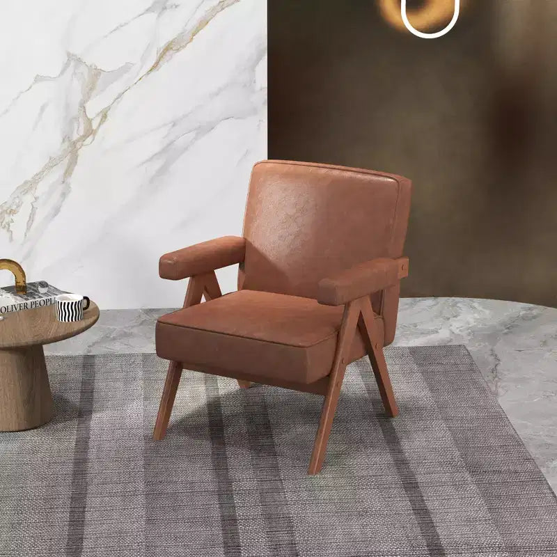 Chaise en bois rembourrée GDFStudio Merry avec accoudoirs
