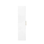 Meuble de rangement de cuisine multifonctionnel 43W Meuble de rangement de cuisine avec étagère de rangement multi-niveaux coulissante et 4 portes, Blanc-ModernLuxe