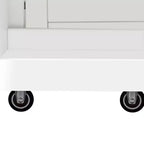 Meuble de rangement de cuisine multifonctionnel 43W Meuble de rangement de cuisine avec étagère de rangement multi-niveaux coulissante et 4 portes, Blanc-ModernLuxe