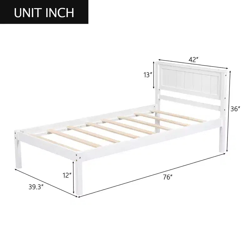 Lit plate-forme en bois Whisen moderne et simple avec tête de lit