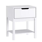 Flash Furniture Dallas Table de chevet en bois, Table d'appoint de chambre avec tiroir de rangement et étagère pour enfants