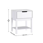 Flash Furniture Dallas Table de chevet en bois, Table d'appoint de chambre avec tiroir de rangement et étagère pour enfants