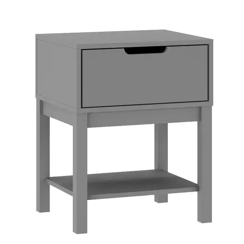 Flash Furniture Dallas Table de chevet en bois, Table d'appoint de chambre avec tiroir de rangement et étagère pour enfants