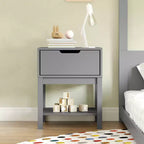 Flash Furniture Dallas Table de chevet en bois, Table d'appoint de chambre avec tiroir de rangement et étagère pour enfants