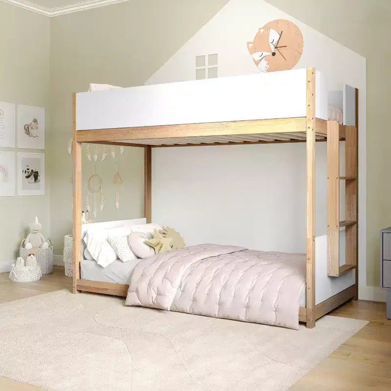 Flash Furniture Dallas Lit superposé convertible en bois massif avec échelle pour enfants, sommier tapissier non requis