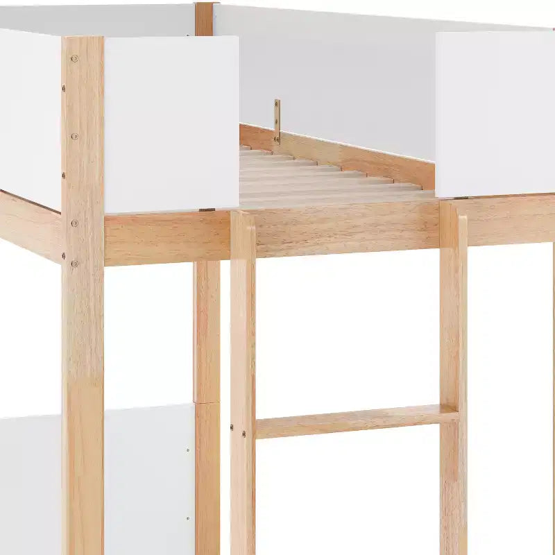 Flash Furniture Dallas Lit superposé convertible en bois massif avec échelle pour enfants, sommier tapissier non requis
