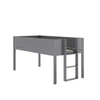 Flash Furniture Dallas Lit superposé convertible en bois massif avec échelle pour enfants, sommier tapissier non requis