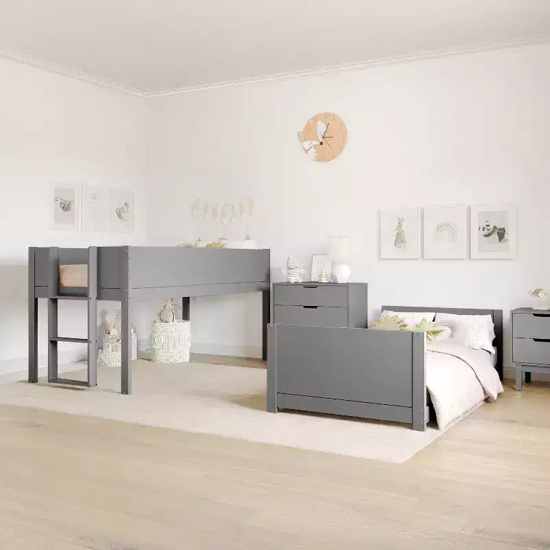 Flash Furniture Dallas Lit superposé convertible en bois massif avec échelle pour enfants, sommier tapissier non requis