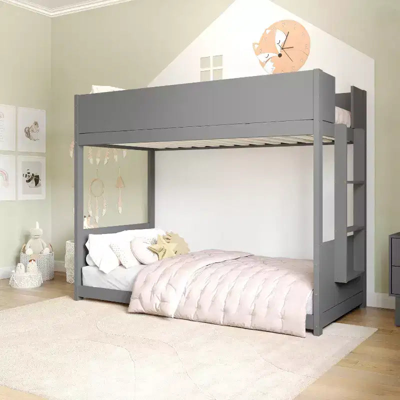 Flash Furniture Dallas Lit superposé convertible en bois massif avec échelle pour enfants, sommier tapissier non requis