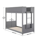 Flash Furniture Dallas Lit superposé convertible en bois massif avec échelle pour enfants, sommier tapissier non requis