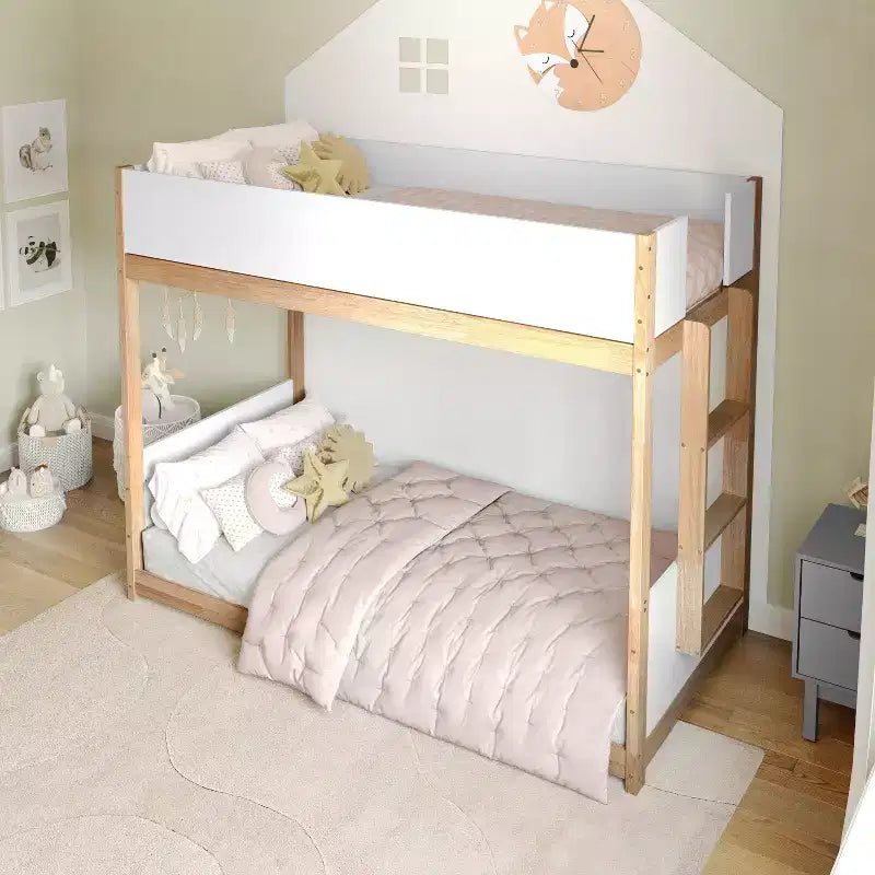 Flash Furniture Dallas Lit superposé convertible en bois massif avec échelle pour enfants, sommier tapissier non requis