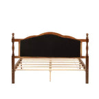 Lit en bois de pin Whisen Queen avec tête de lit capitonnée et pied de lit à panneau