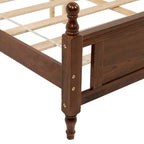 Lit en bois de pin Whisen Queen avec tête de lit capitonnée et pied de lit à panneau