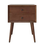 Table de chevet en bois d'acacia moderne du milieu du siècle Christopher Knight Home Caesar avec 2 tiroirs