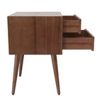 Table de chevet en bois d'acacia moderne du milieu du siècle Christopher Knight Home Caesar avec 2 tiroirs