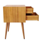Table de chevet en bois d'acacia moderne du milieu du siècle Christopher Knight Home Caesar avec 2 tiroirs