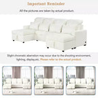 Canapé d'angle surdimensionné en U de 110,2 W, canapé-lit escamotable avec double chaise longue de rangement et 2 ports USB - ModernLuxe