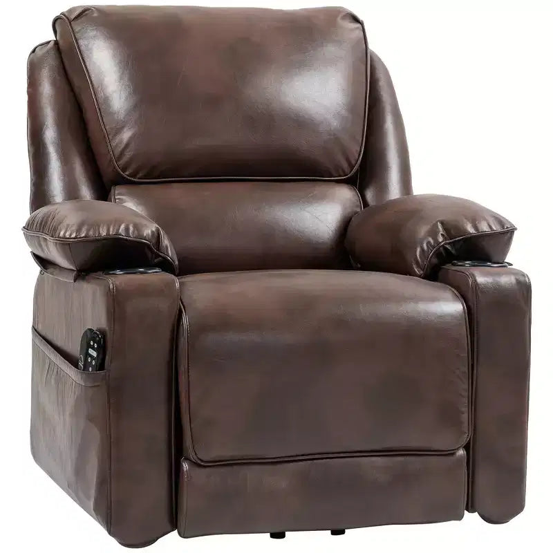 Fauteuil inclinable électrique avec fonction releveur, fauteuil inclinable de massage électrique chauffant HOMCOM avec télécommande, poches latérales, ressorts ensachés