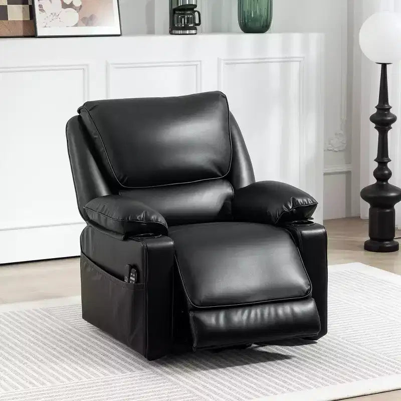 Fauteuil inclinable électrique avec fonction releveur, fauteuil inclinable de massage électrique chauffant HOMCOM avec télécommande, poches latérales, ressorts ensachés