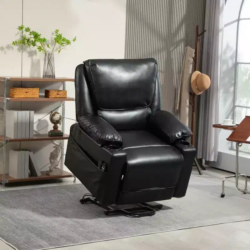 Fauteuil inclinable électrique avec fonction releveur, fauteuil inclinable de massage électrique chauffant HOMCOM avec télécommande, poches latérales, ressorts ensachés