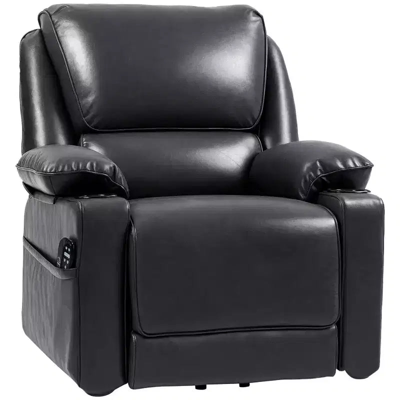 Fauteuil inclinable électrique avec fonction releveur, fauteuil inclinable de massage électrique chauffant HOMCOM avec télécommande, poches latérales, ressorts ensachés