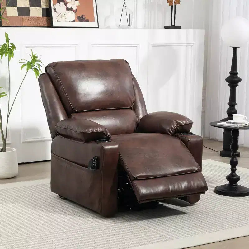 Fauteuil inclinable électrique avec fonction releveur, fauteuil inclinable de massage électrique chauffant HOMCOM avec télécommande, poches latérales, ressorts ensachés