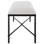 Banc d'appoint en tissu blanc Uttermost Avenham de 50 1/2 po de large
