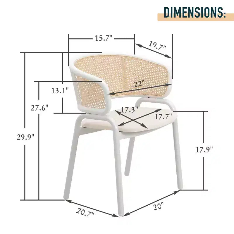 LeisureMod Ervilla - Lot de 4 chaises de salle à manger en osier avec dossier en U, assise en cuir et structure en acier - Sièges modernes pour cuisine, salle à manger, café