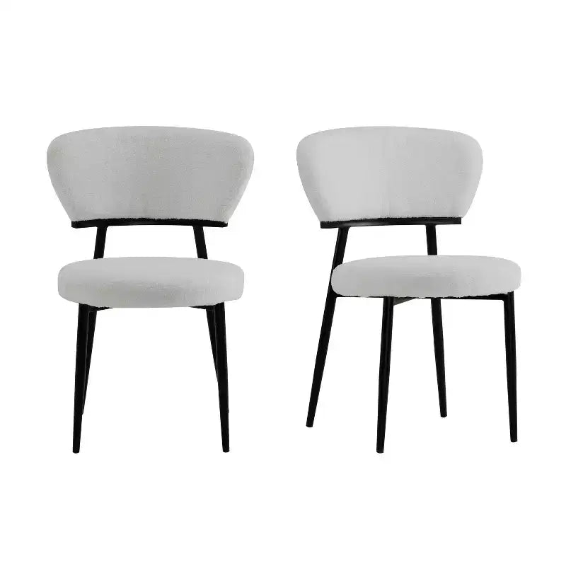 Chaise de salle à manger rembourrée Christopher Knight Home Atrass avec pieds en métal (Lot de 2)