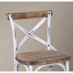 Tabouret de bar en métal et bois Simple Relax avec dossier en X