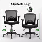 Chaise de bureau ergonomique en maille avec dossier en S, support lombaire, hauteur réglable, capacité de 150 kg