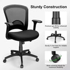 Chaise de bureau ergonomique en maille avec dossier en S, support lombaire, hauteur réglable, capacité de 150 kg