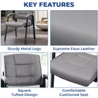 Chaise visiteur en faux cuir Home Imports Emporium, piètement luge, sièges de bureau pour visiteurs, lot de 2/4/6/8