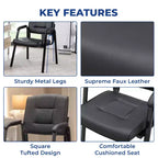 Chaise visiteur en faux cuir Home Imports Emporium, piètement luge, sièges de bureau pour visiteurs, lot de 2/4/6/8
