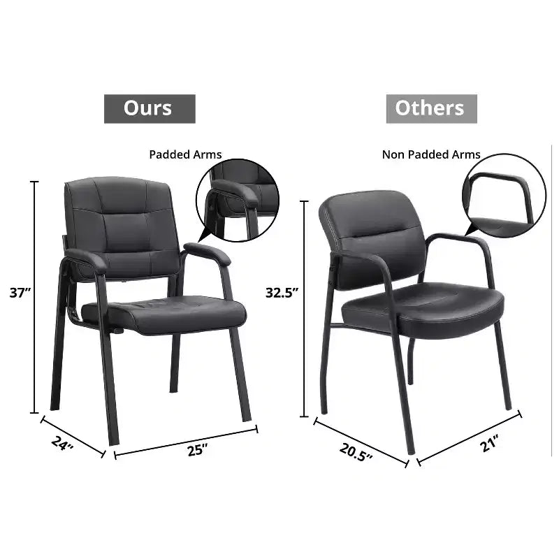 Chaise visiteur en faux cuir Home Imports Emporium, piètement luge, sièges de bureau pour visiteurs, lot de 2/4/6/8
