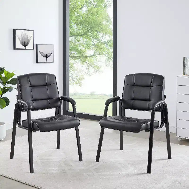 Chaise visiteur en faux cuir Home Imports Emporium, piètement luge, sièges de bureau pour visiteurs, lot de 2/4/6/8