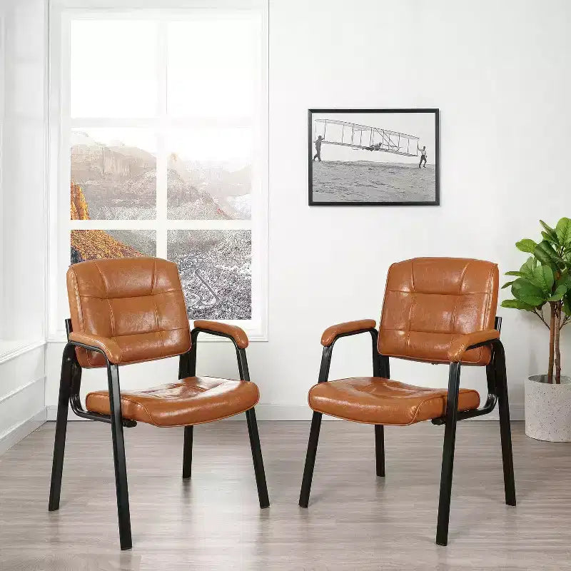 Chaise visiteur en faux cuir Home Imports Emporium, piètement luge, sièges de bureau pour visiteurs, lot de 2/4/6/8