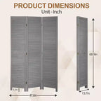Paravent en bois FDW 3/4/6 panneaux de 1,75 m, séparateur de pièce, cloison de confidentialité avec lattes réglables, paravent polyvalent et élégant