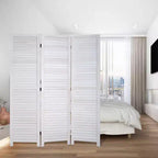 Paravent en bois FDW 3/4/6 panneaux de 1,75 m, séparateur de pièce, cloison de confidentialité avec lattes réglables, paravent polyvalent et élégant
